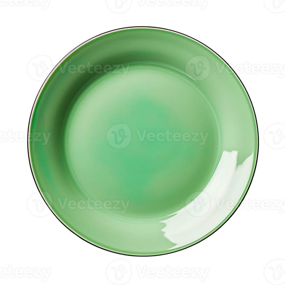 A green plate isolated on transparent background png