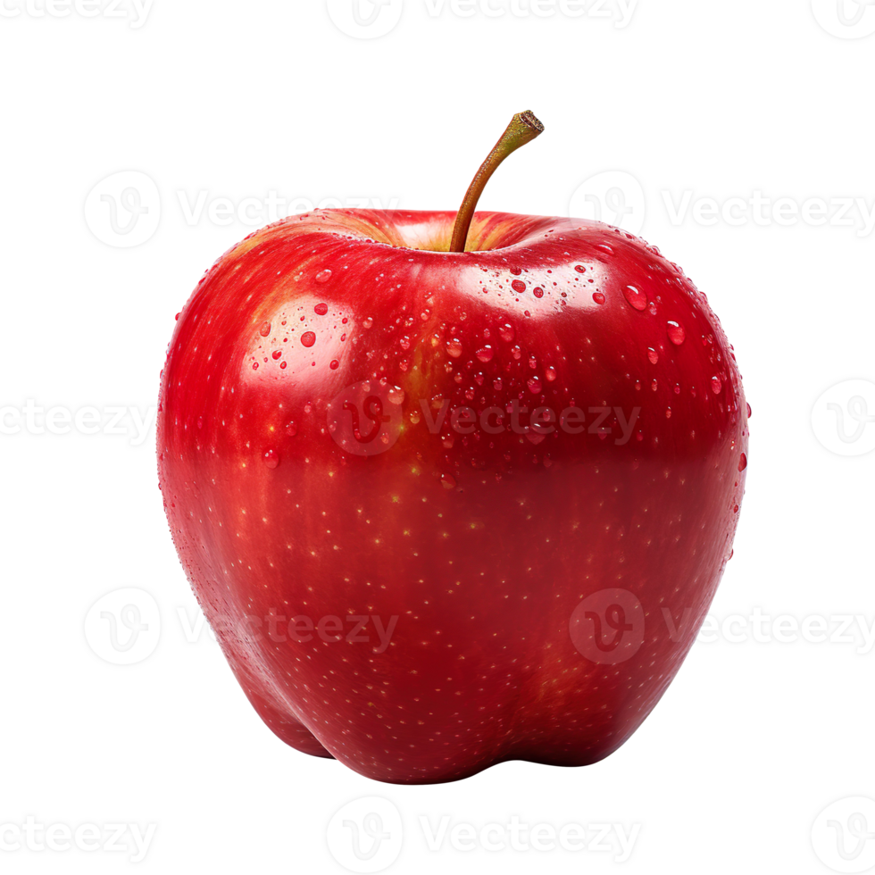 A red apple isolated on transparent background png