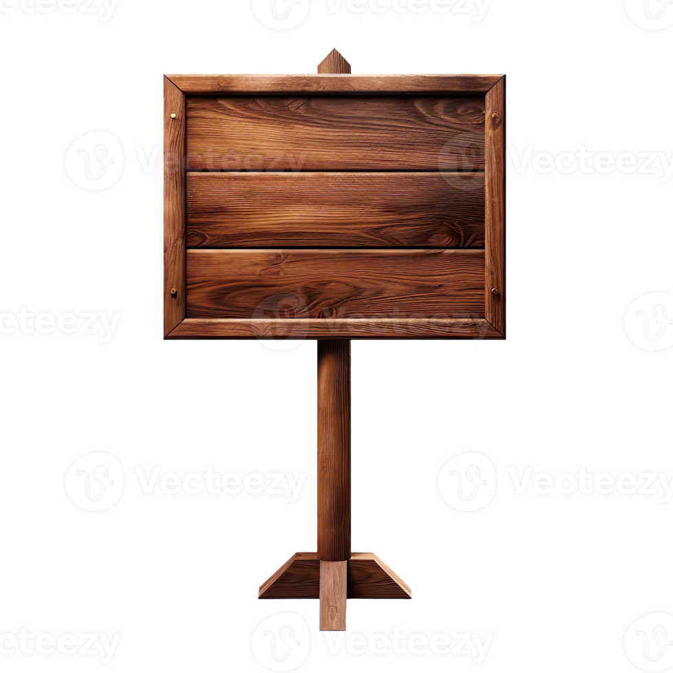 a blank wooden signpost isolated on transparent background png