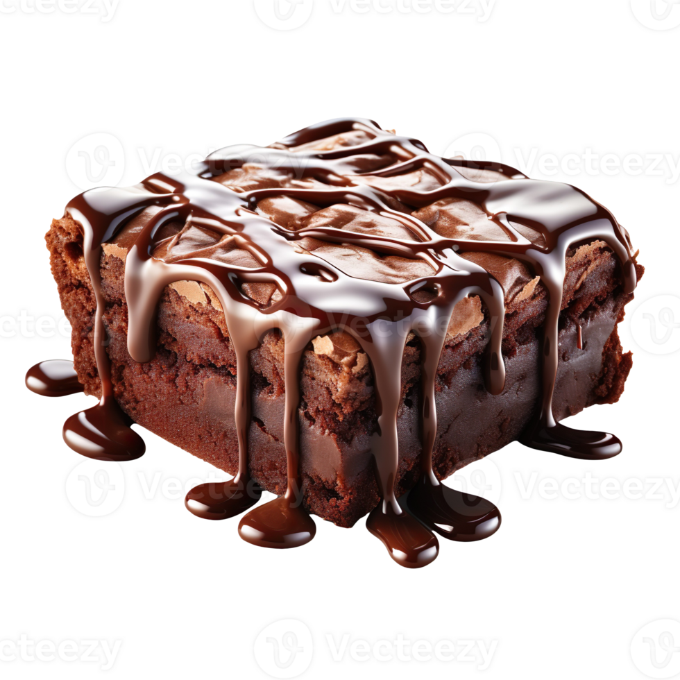 a delicious chocolate brownie isolated on transparent background png