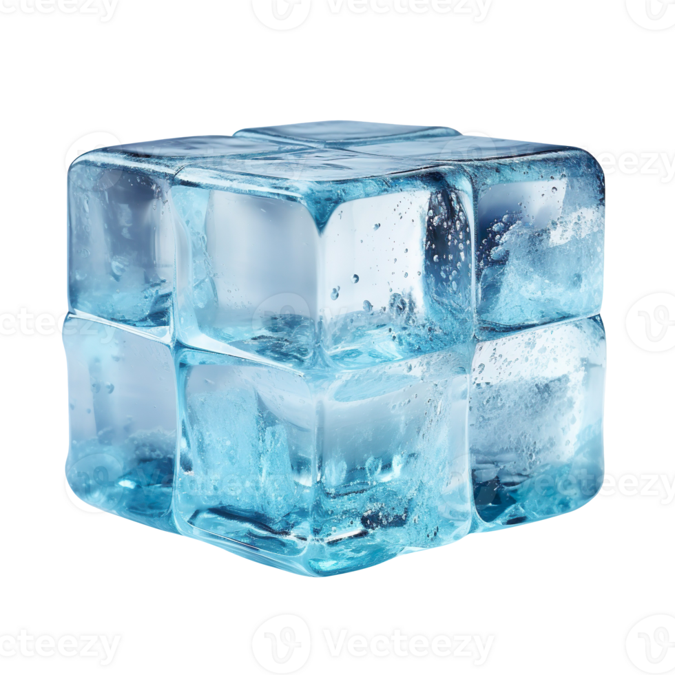 a cube of ice isolated on transparent background png