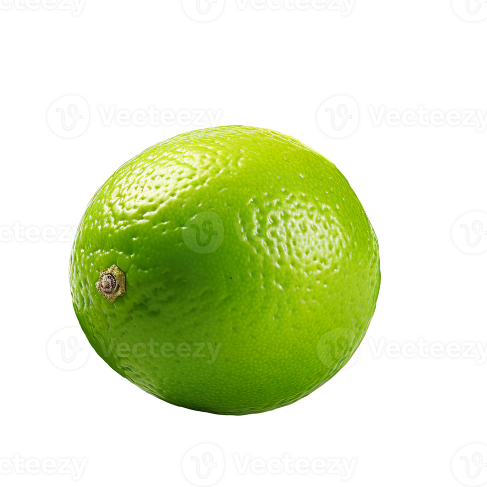 A Green Lemon isolated on transparent background png