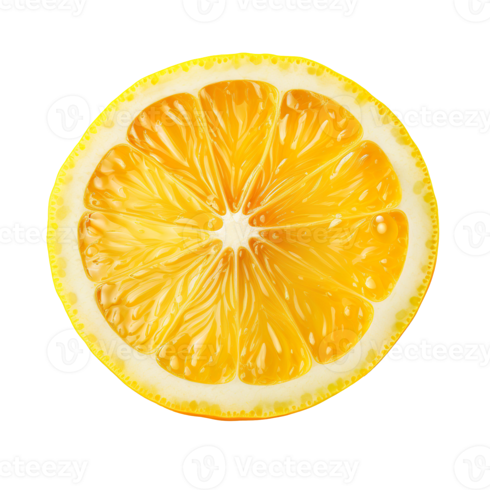 A half of yellow lemon isolated on transparent background png