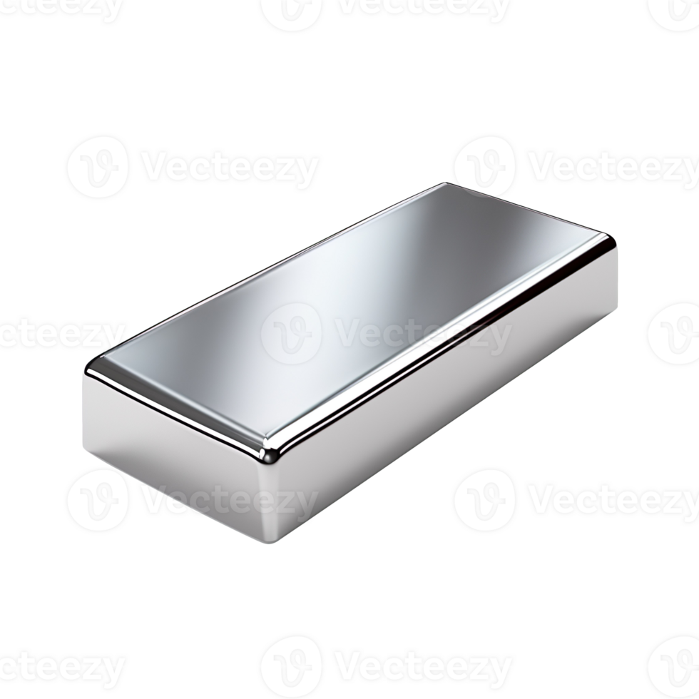 A silver bar isolated on transparent background png