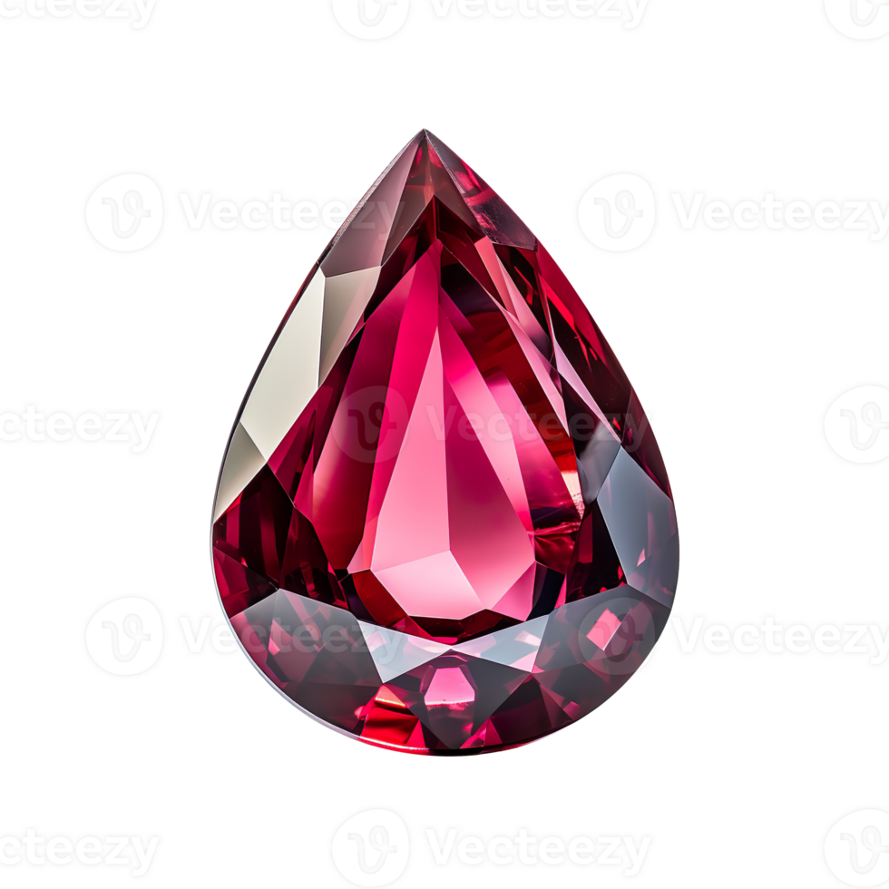 A red ruby gemstone isolated on transparent background png