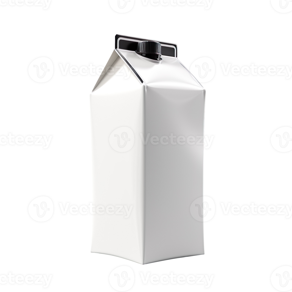 Blank milk carton package isolated on transparent background png