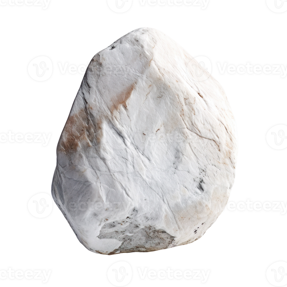 A white stone isolated on transparent background png