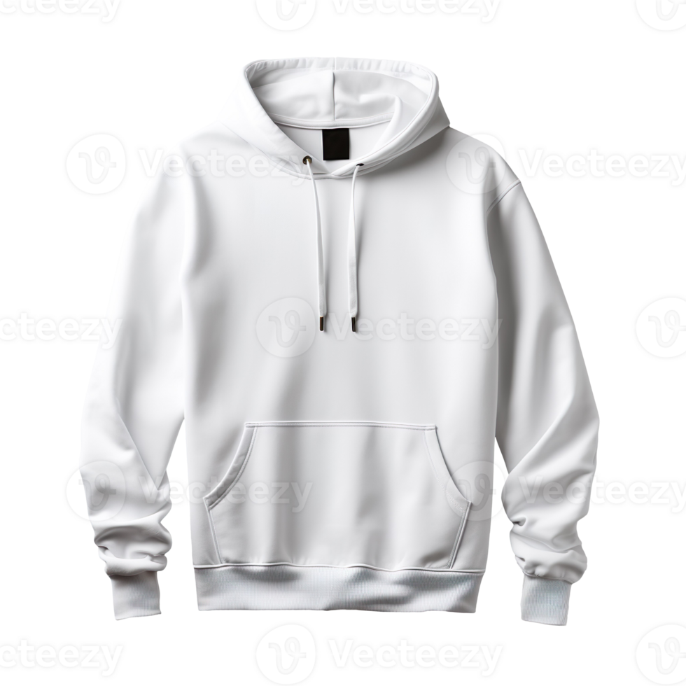 Blank white hoodie isolated on transparent background png