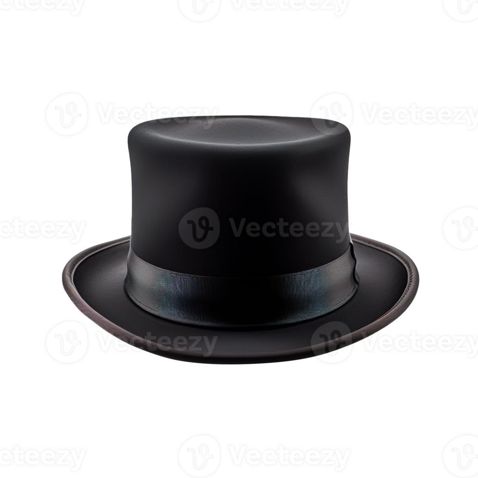 Black top hat isolated on transparent background png