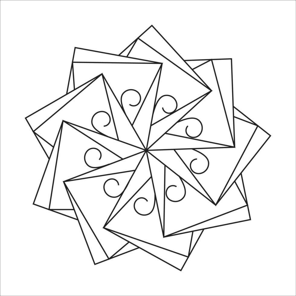 Kids art Circular pattern flower of mandala with black and white vector