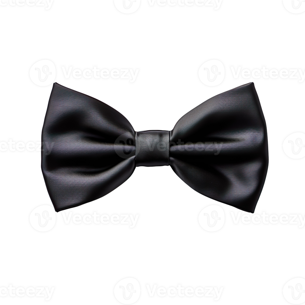 Black bow tie isolated on transparent background png