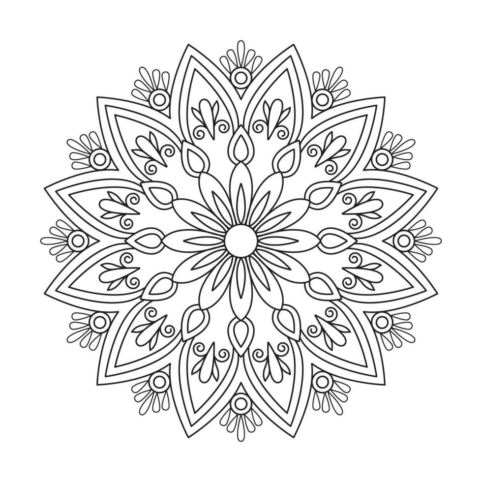 Mandala floral paper-cut art with two layers vector