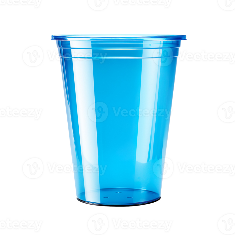 Blue plastic cup isolated on transparent background png