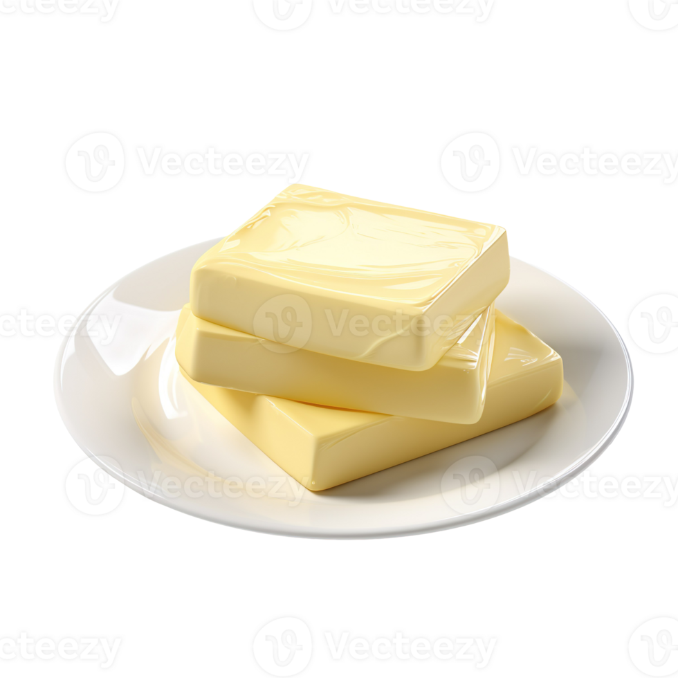 butter in ceramic plate isolated on transparent background png