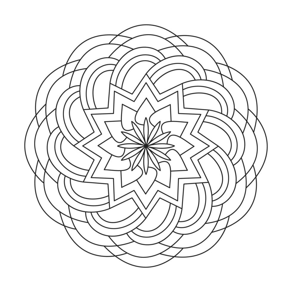 Invitation or greeting card design template. Paper cut simple mandala pattern. Laser cutting element. vector