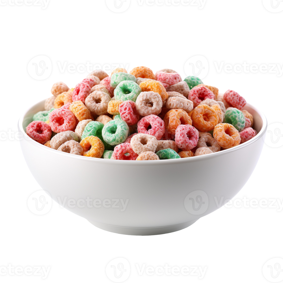 cereal cookies in a bowl isolated on transparent background png
