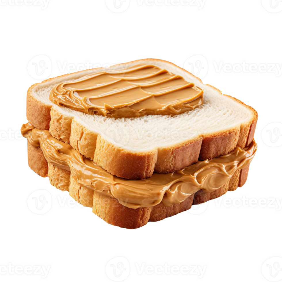 Bread with peanut butter isolated on transparent background png