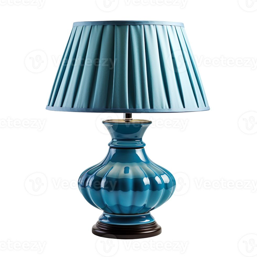 blue table lamp isolated on transparent background png