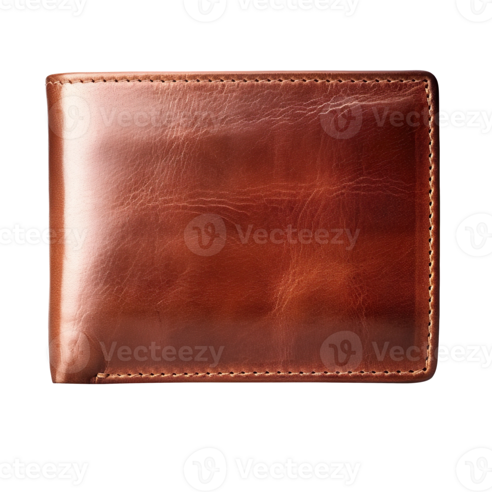 Brown leather wallet isolated on transparent background png