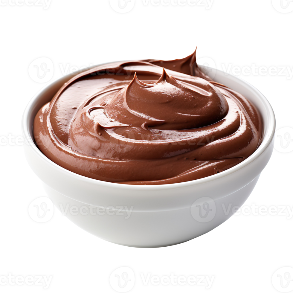 Bowl of chocolate paste isolated on transparent background png