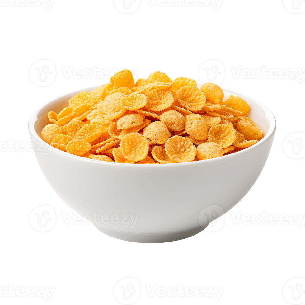 Bowl with cornflakes isolated on transparent background png