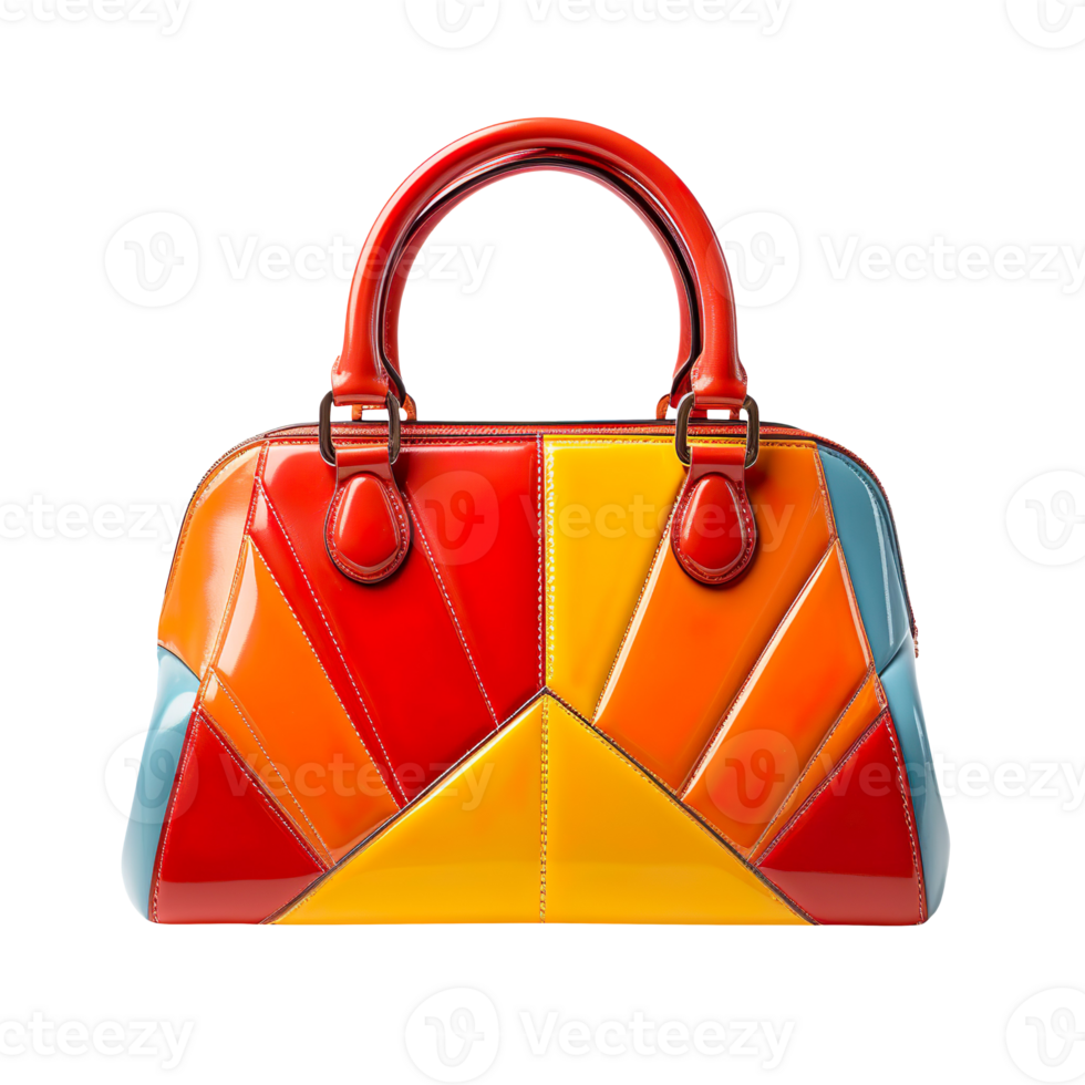 Colorful handbag isolated on transparent background png