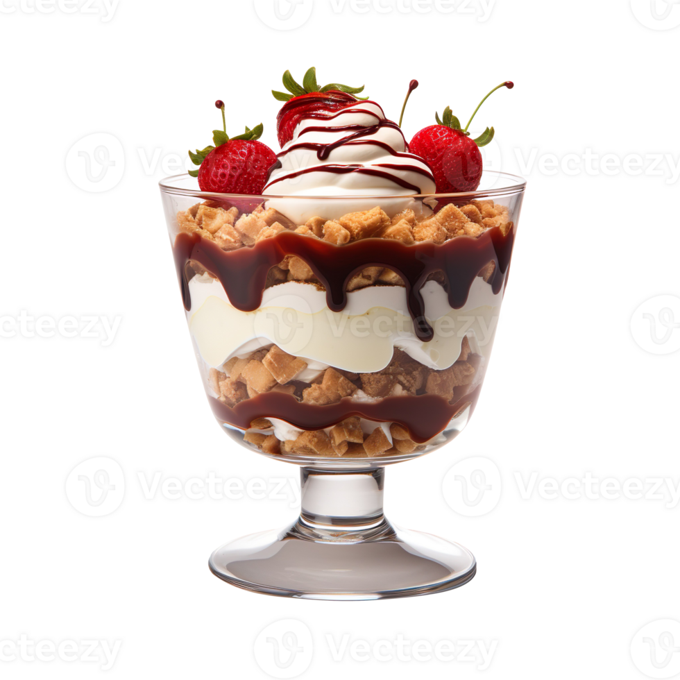 Dessert in glass isolated on transparent background png
