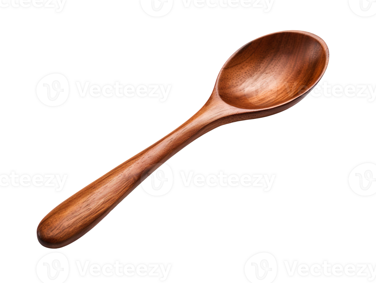 Dark brown wooden spoon isolated on transparent background png