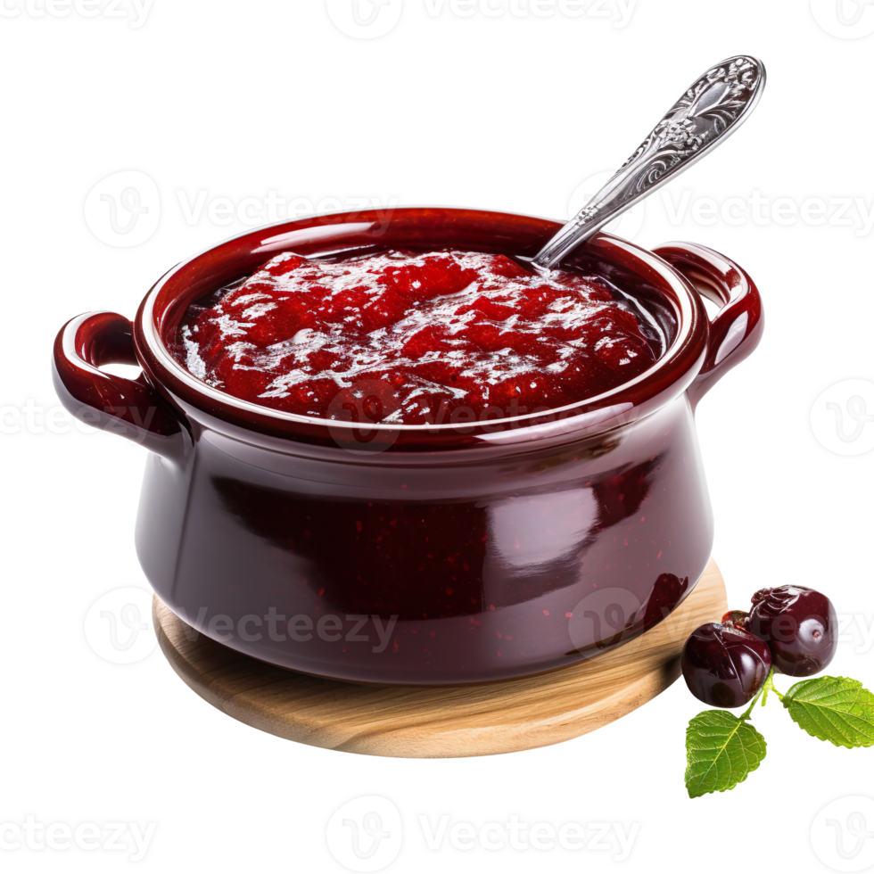 delicious jam in the pot isolated on transparent background png