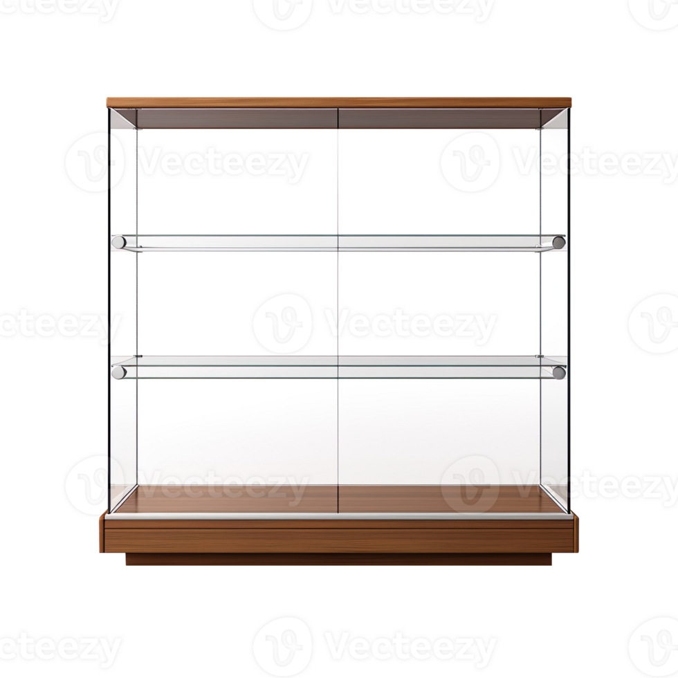 empty Showcase with shelves isolated on transparent background png
