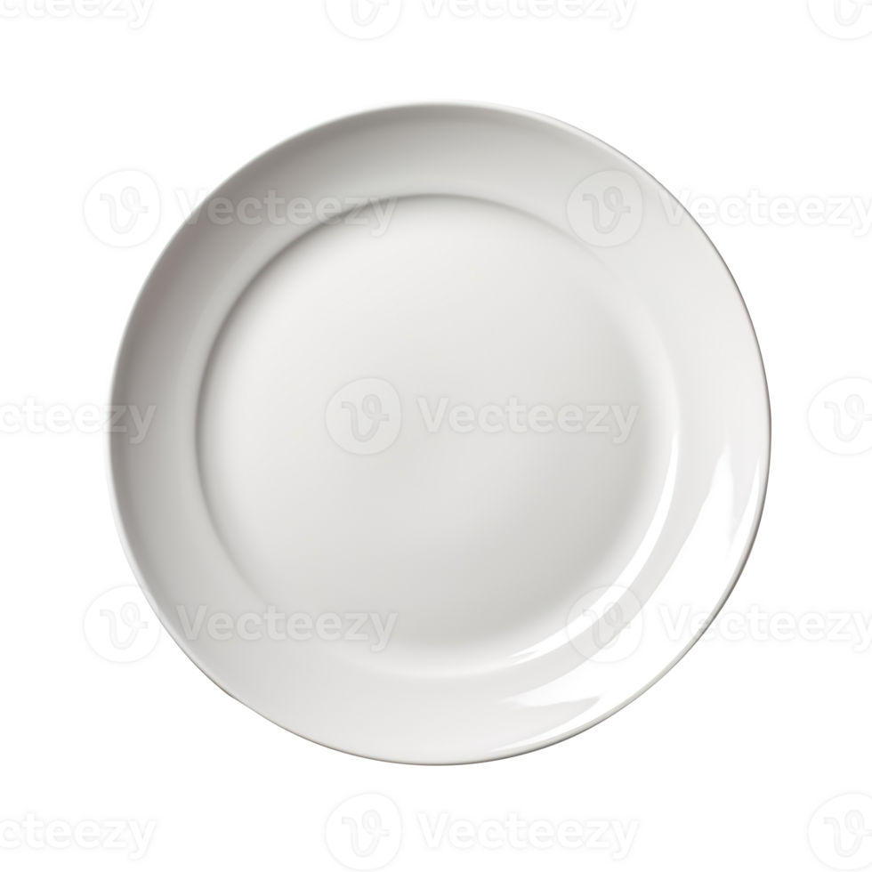 Empty ceramic plate isolated on transparent background png