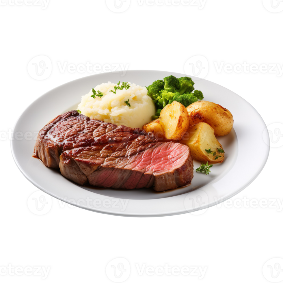 Dinner on a Plate isolated on transparent background png