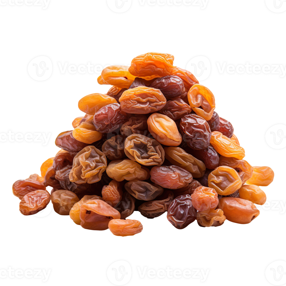 Dried raisins isolated on transparent background png