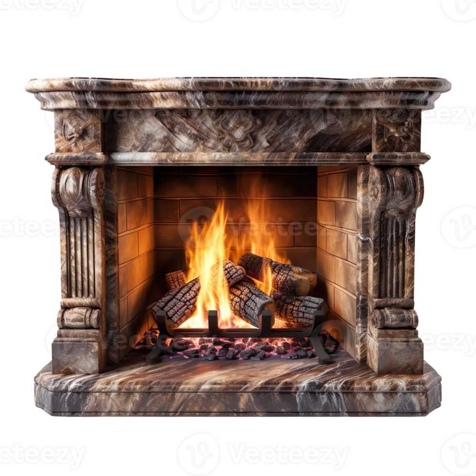 Fireplace isolated on transparent background png