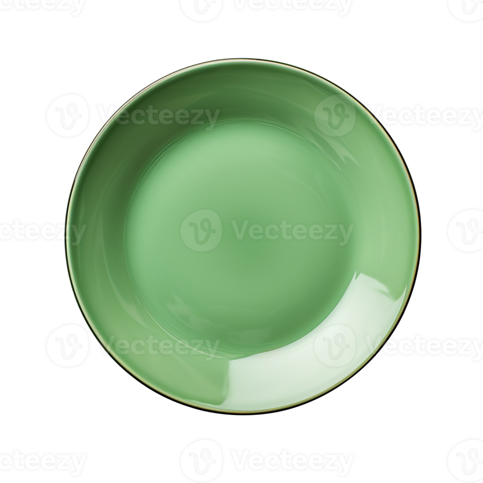 green plate isolated on transparent background png