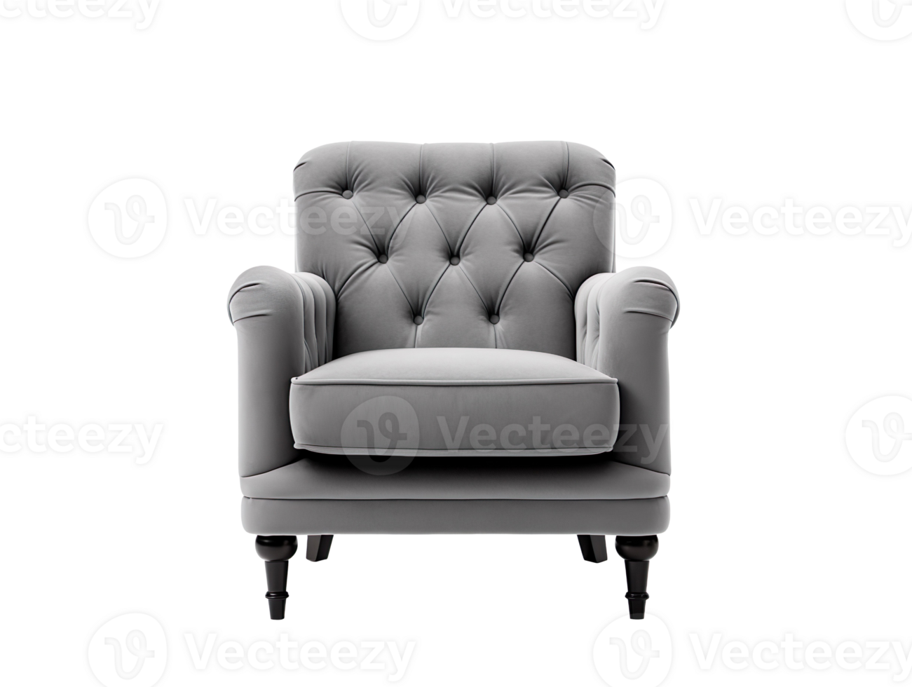 gray sofa chair isolated on transparent background png