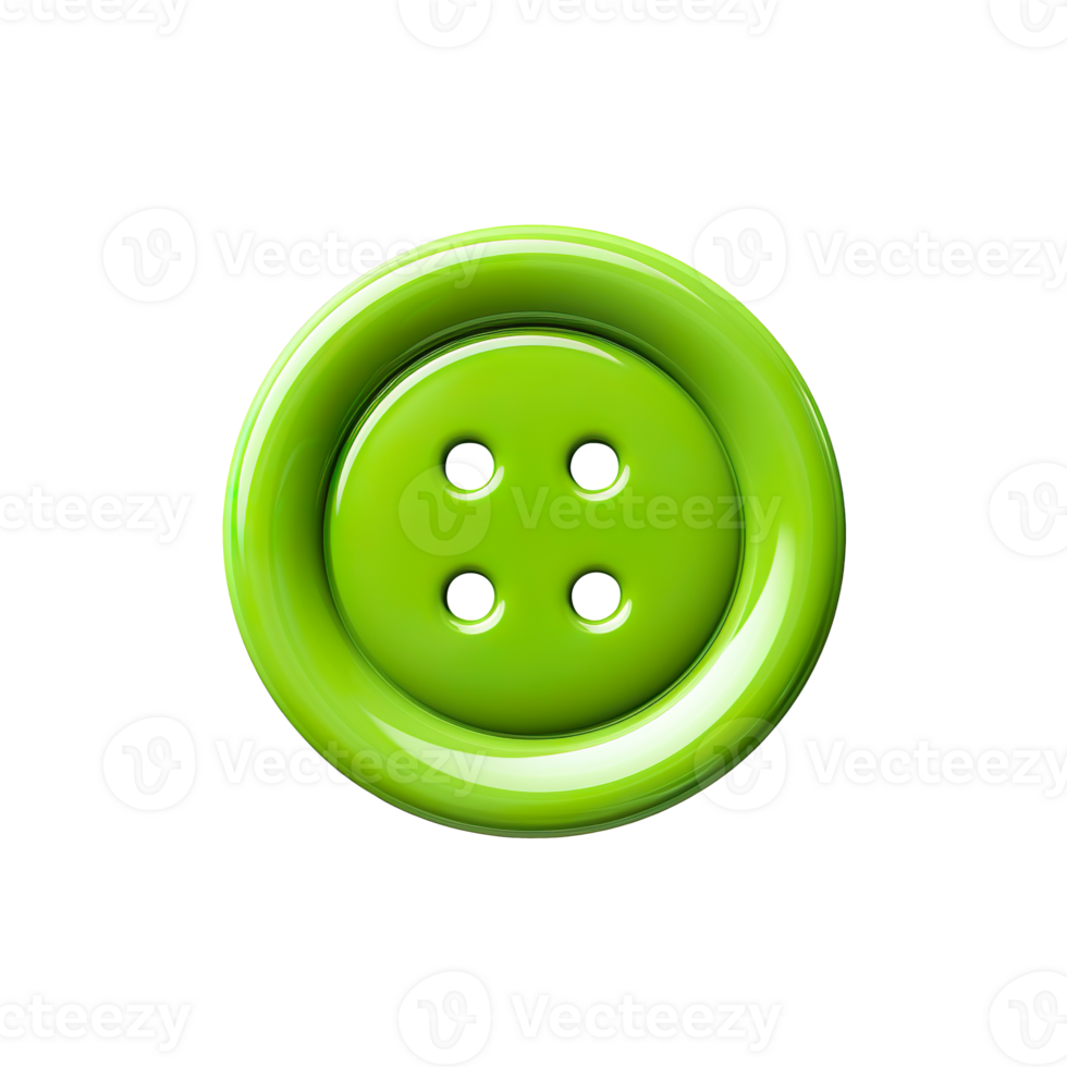 Green button isolated on transparent background png