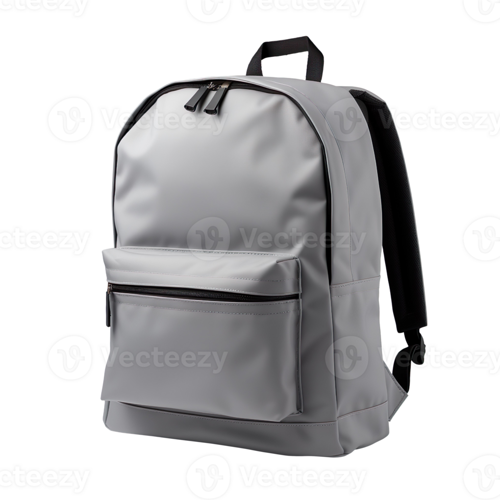 Gray backpack isolated on transparent background png