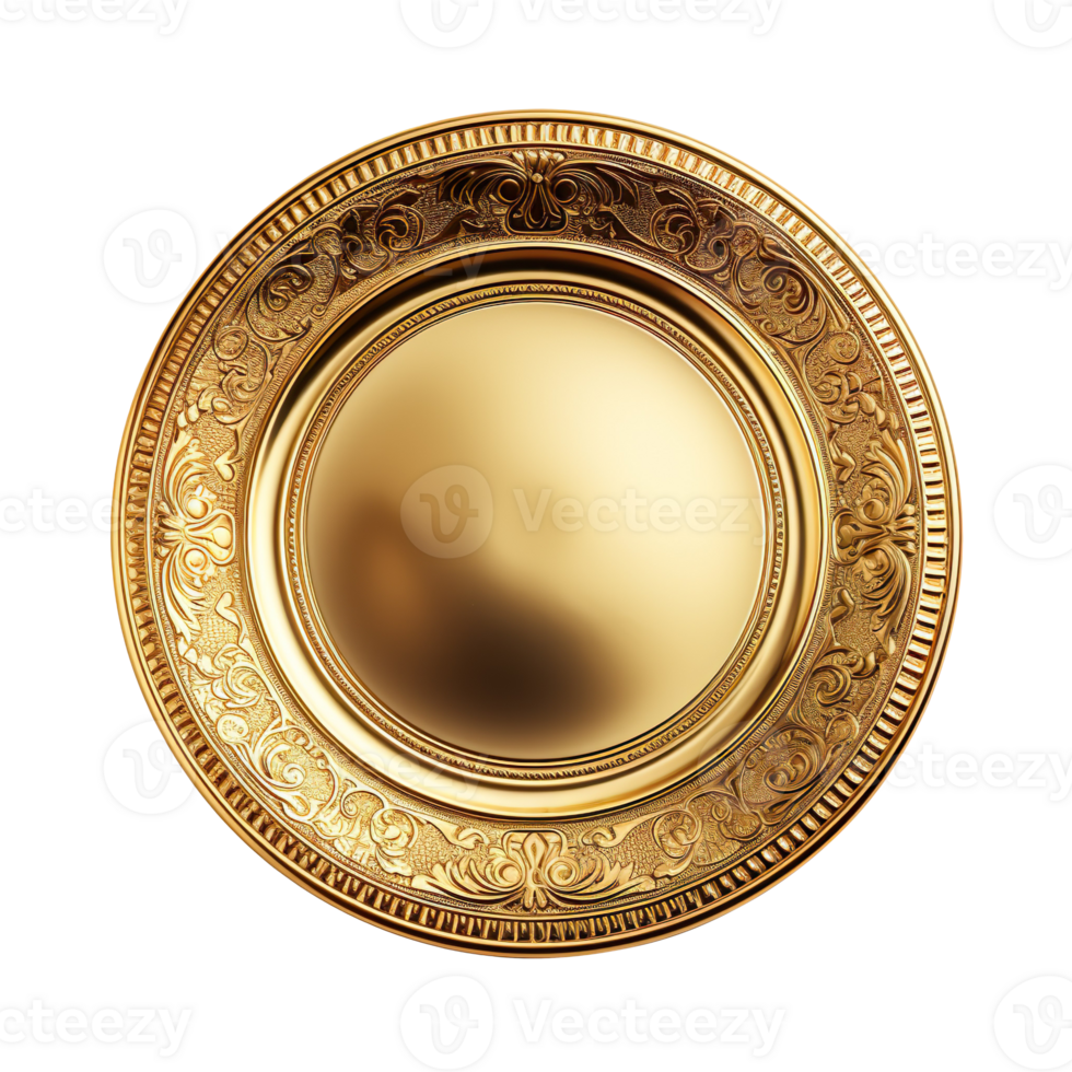 golden plate isolated on transparent background png