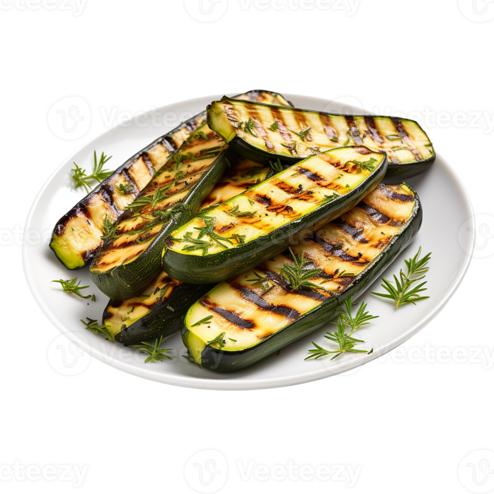 Grilled zucchini isolated on transparent background png