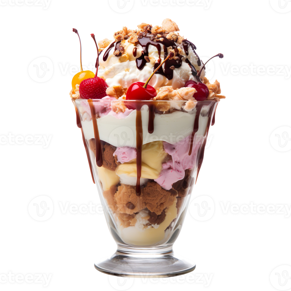 Ice Cream Sundae isolated on transparent background png