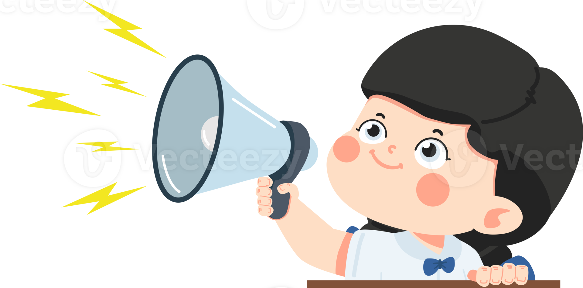 girl with a megaphone in her hand png