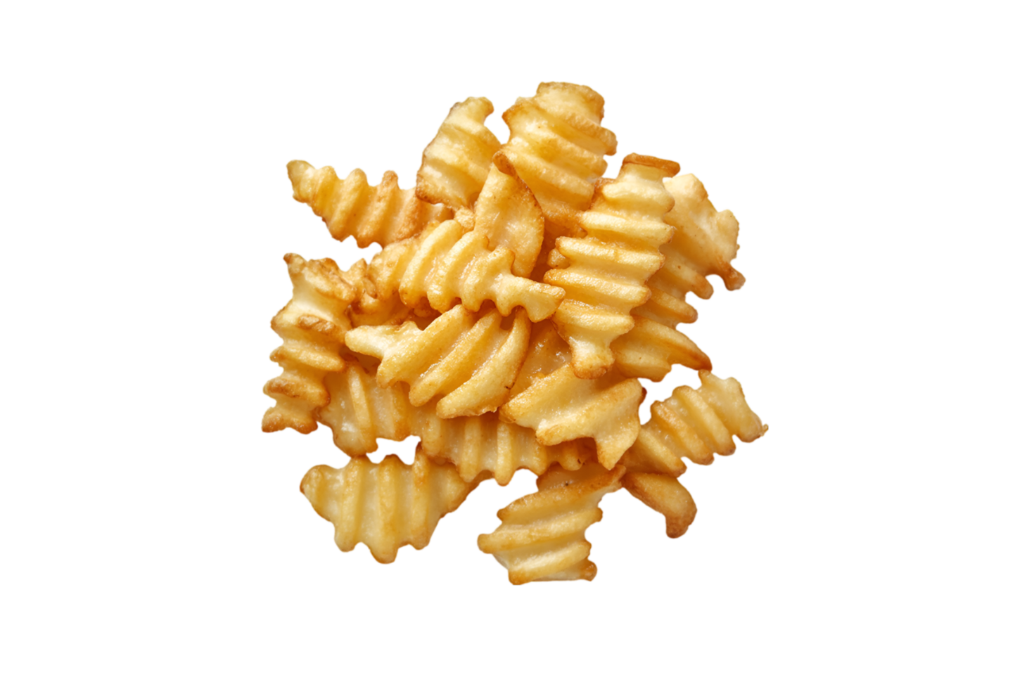 Waffle fries isolated on a transparent background png