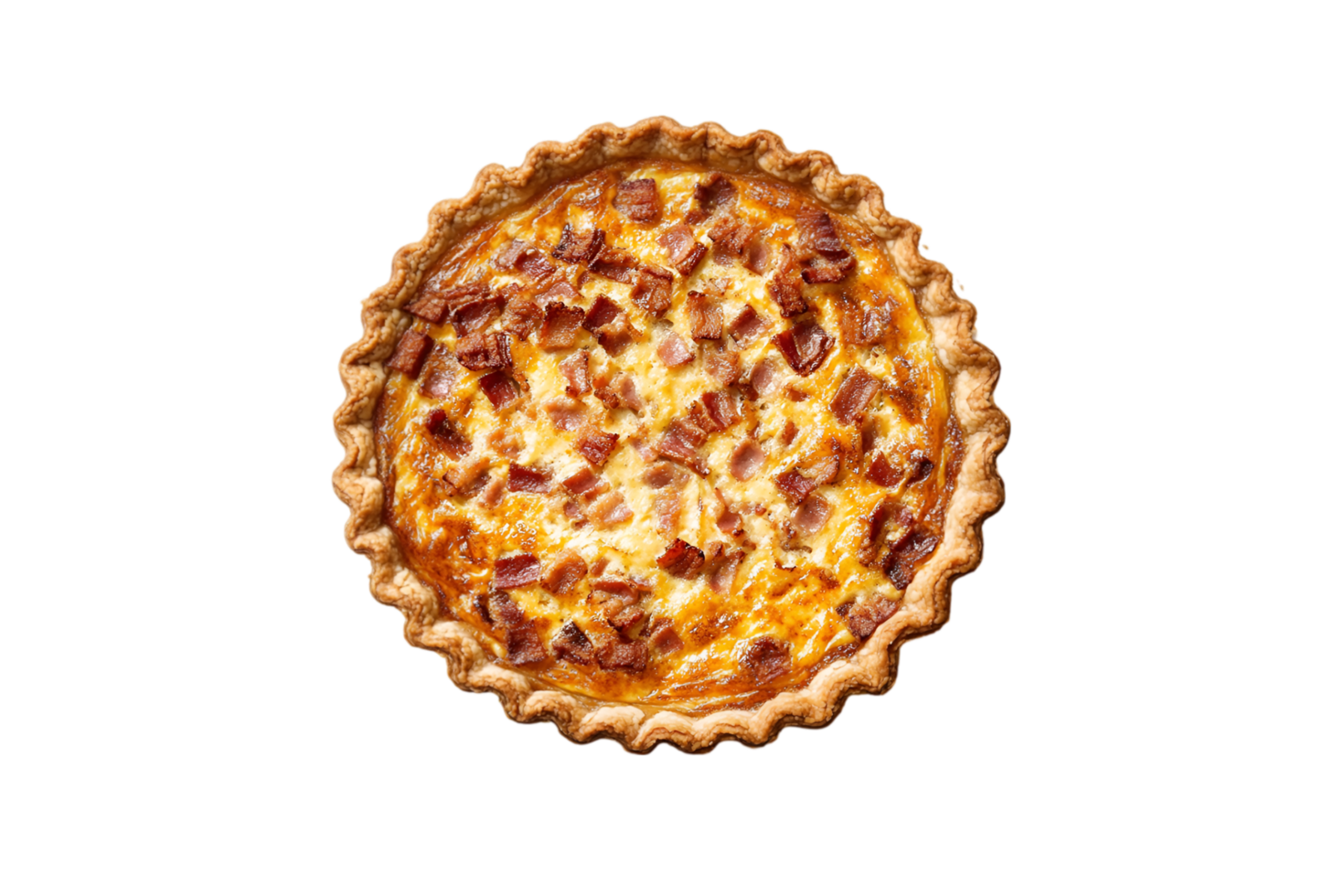 Bacon quiche on a transparent background png