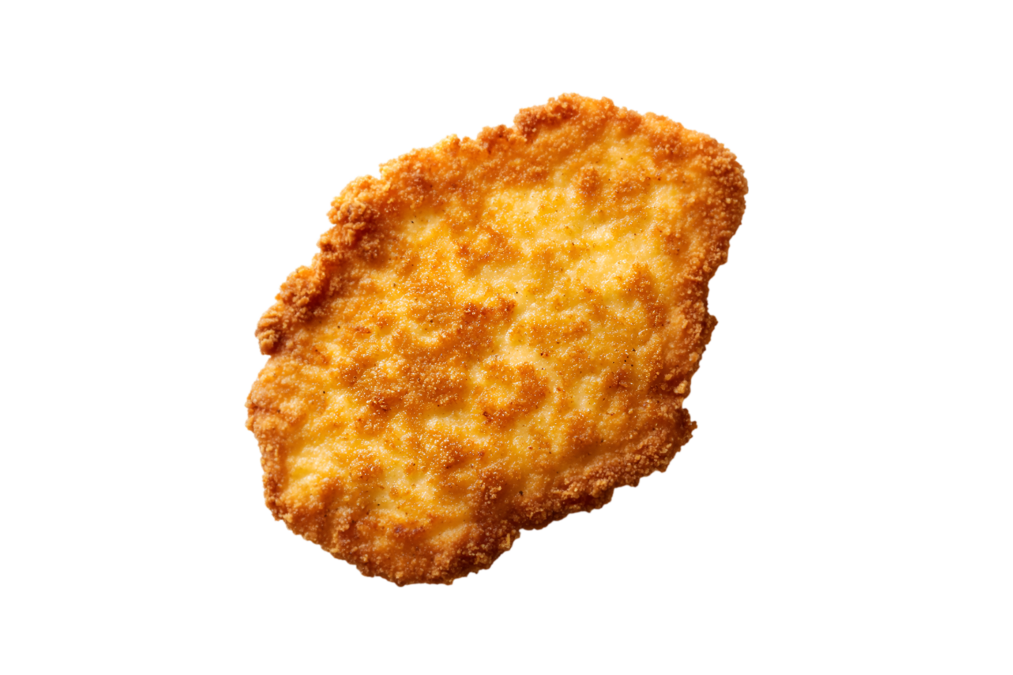 Crispy breaded schnitzel isolated on a transparent background png