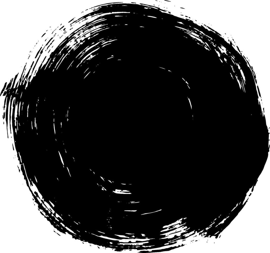 Grunge Handdrawn Dry Brush Watercolor Round Banner vector