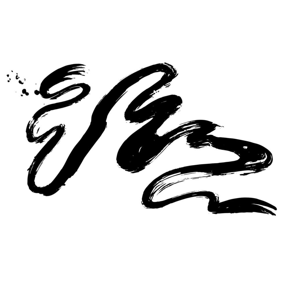 Dry Brush Grunge Wave Stroke Texture vector