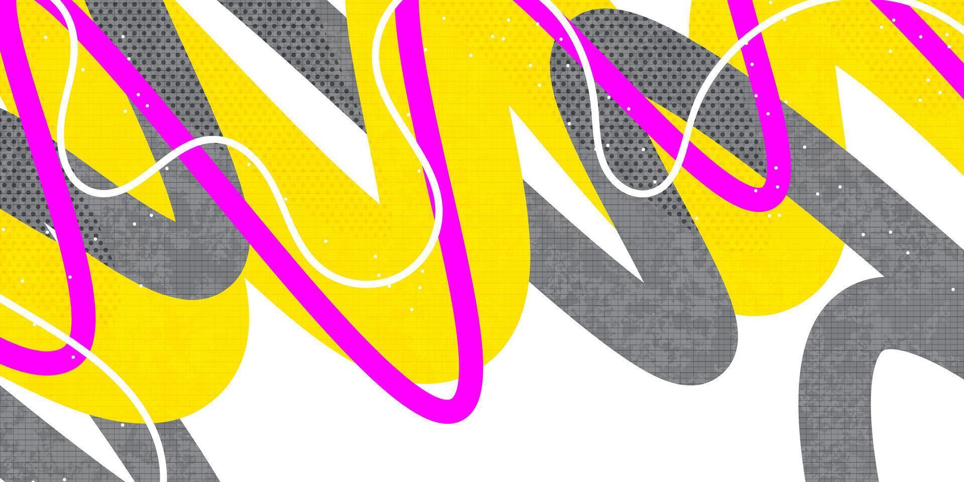 Abstract Background with Colorful Wavy Thick Lines and Texture Effect in Pop Art Style vector