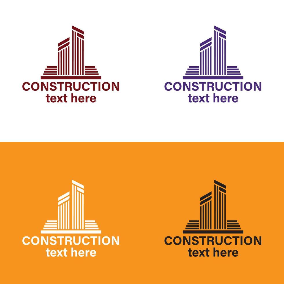 construction, company, property, real estate and realtor logo vector