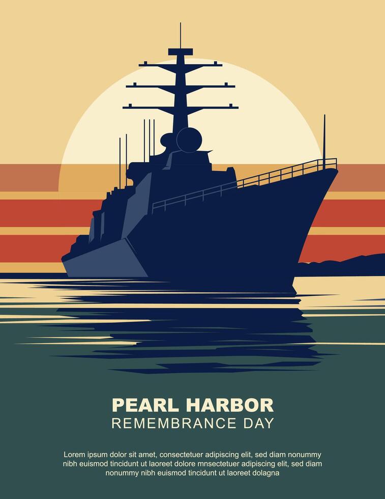 Pearl Harbor Remembrance day background. vector